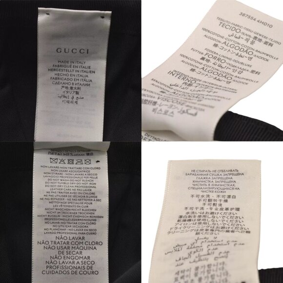 087273AR (S3) Gucci Cap Web Sherry Line Interlocking Black Canvas - Picture 12 of 14